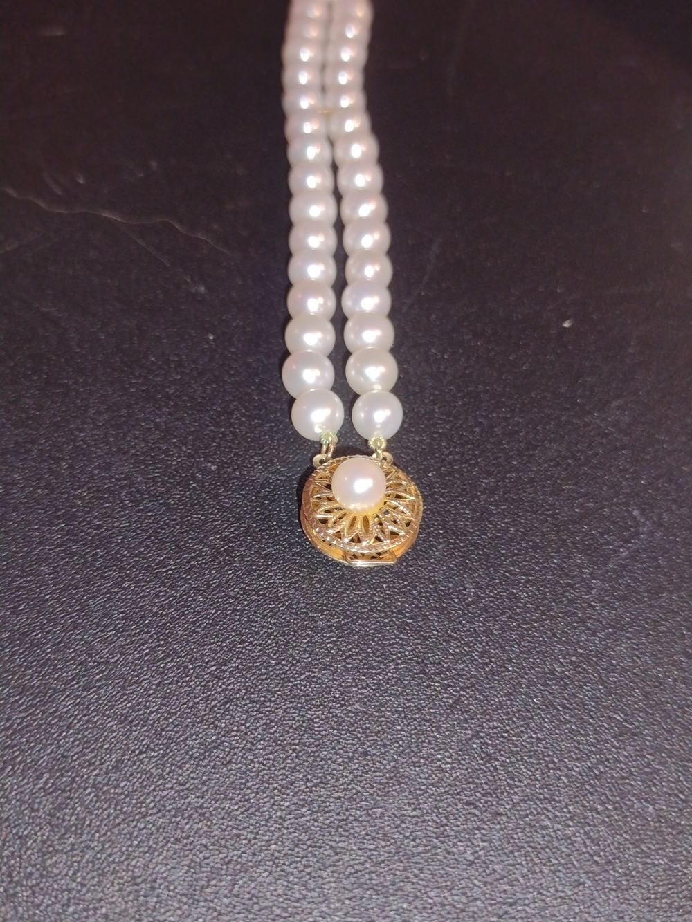 Classic White Pearl Double-Strand Bracelet with 14k Gold Clasp - Picture 7 of 12